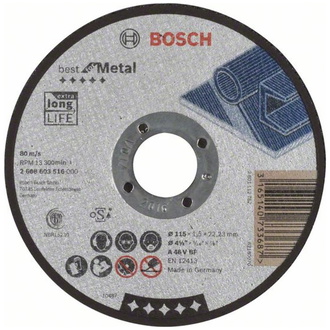 Bosch Trennscheibe gerade Best for Metal A 46 V BF, 115 mm, 1,5 mm