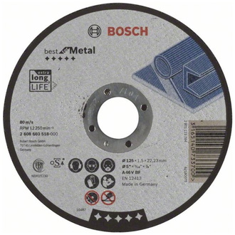 Bosch Trennscheibe gerade Best for Metal A 46 V BF, 125 mm, 1,5 mm