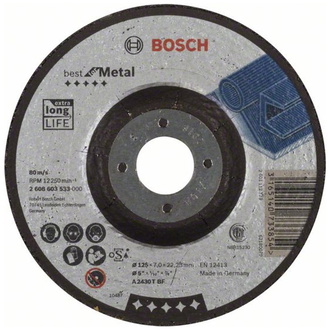 Bosch Schruppscheibe gekröpft, Best for Metal A 2430 T BF, 125 mm, 22,23 mm, 7 mm