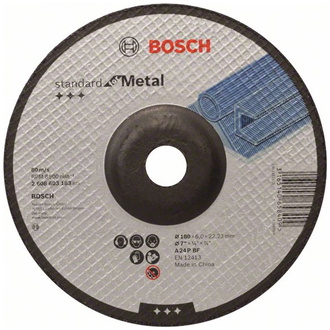 Bosch Schruppscheibe gekröpft, Standard for Metal A 24 P BF, 180 mm, 22,23 mm, 6 mm