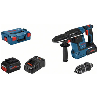 Bosch Akku-Bohrhammer GBH 18V-26 F, SDS-plus, incl. 2x Akku ProCORE 5,5 Ah, Schnellladegerät, Zubehör, L-BOXX