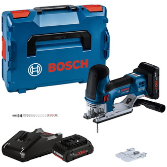 Bosch Akku-Stichsäge GST 18V-155 SC, incl.2x Akku ProCORE 4 Ah, Schnellladegerät, 2x Stichsägeblatt, Zubehör, L-BOXX