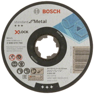 Bosch Trennscheiben gerader Ausführung, Standard for Metal X-Lock, Ø 115 mm