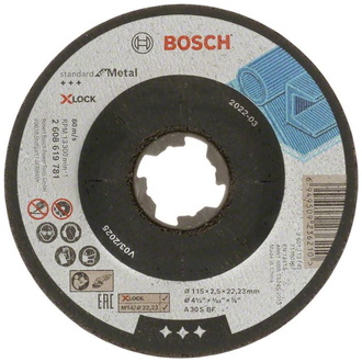 Bosch Gekröpfte Trennscheibe Standard for Metal X-Lock, Ø 115 mm