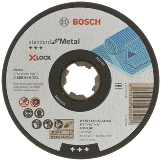 Bosch Trennscheiben gerader Ausführung, Standard for Metal X-Lock, Ø 125 mm