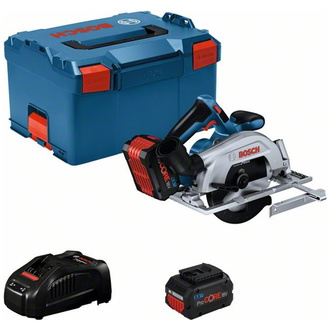 Bosch Akku-Kreissäge GKS 18V-57-2, incl. 2x Akku ProCORE 5,5 Ah, Schnellladegerät, Zubehör, L-BOXX