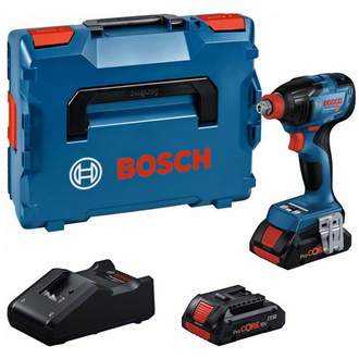 Bosch Akku-Drehschlagschrauber GDX 18V-210 C, incl. 2x Akku ProCORE 4 Ah, Schnellladegerät, L-BOXX