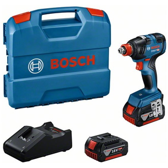 Bosch Akku-Drehschlagschrauber GDX 18V-200, incl. 2x Akku GBA 4 Ah, Schnellladegerät, L-Case