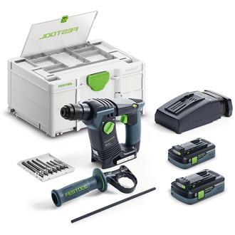 Festool Akku-Bohrhammer BHC 18 HPC 4,0 I-Plus, incl. 2x Akku 4 Ah, Schnellladegerät, Zubehör, Systainer