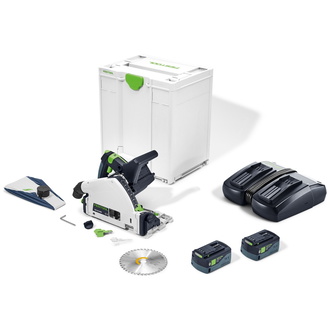 Festool Akku-Tauchsäge TSC 55 5,0 KEBI-Plus/XL, incl. 2x Akku 5 Ah, Schnellladegerät, Zubehör, Systainer