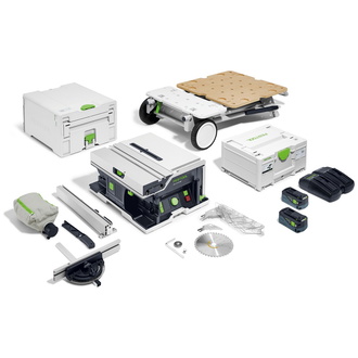 Festool Akku-Tischkreissäge CSC SYS 50 EBI-Set, incl. Kreissägeblatt, Zubehör, Energie-Set 2x5 Ah, Systainer