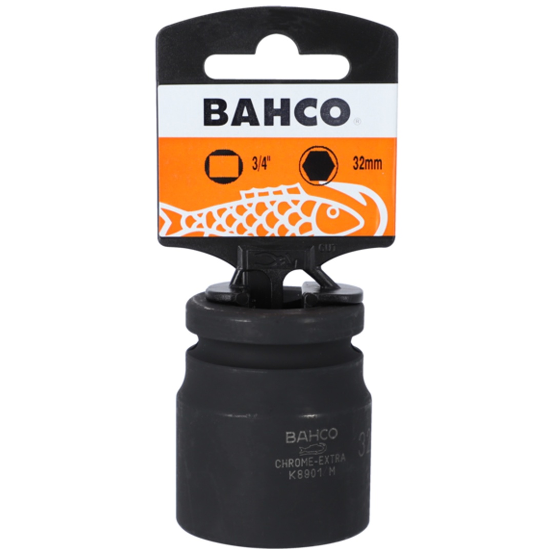 Bahco 3/4 Kraft-Steckschlüssel-Einsatz, Sechskant, 41 mm, phosphatiert - Einzelhandelsverpackung