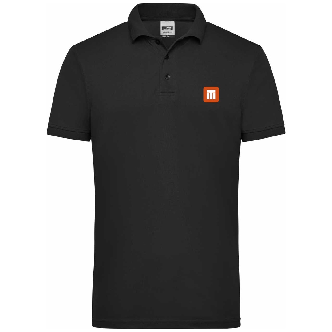 Tauber Bau-James & Nicholson Poloshirt Herren JN830 Gr. 2XL black m. Brust- und Rückenlogo