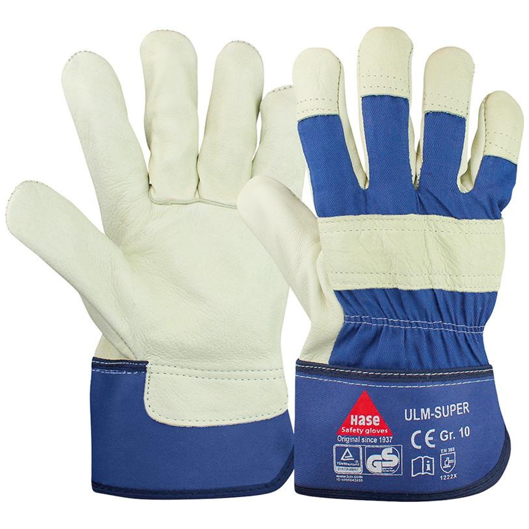 Hase Handschuhe Ulm-Super, Schweinsnarbenleder, Gr. 10