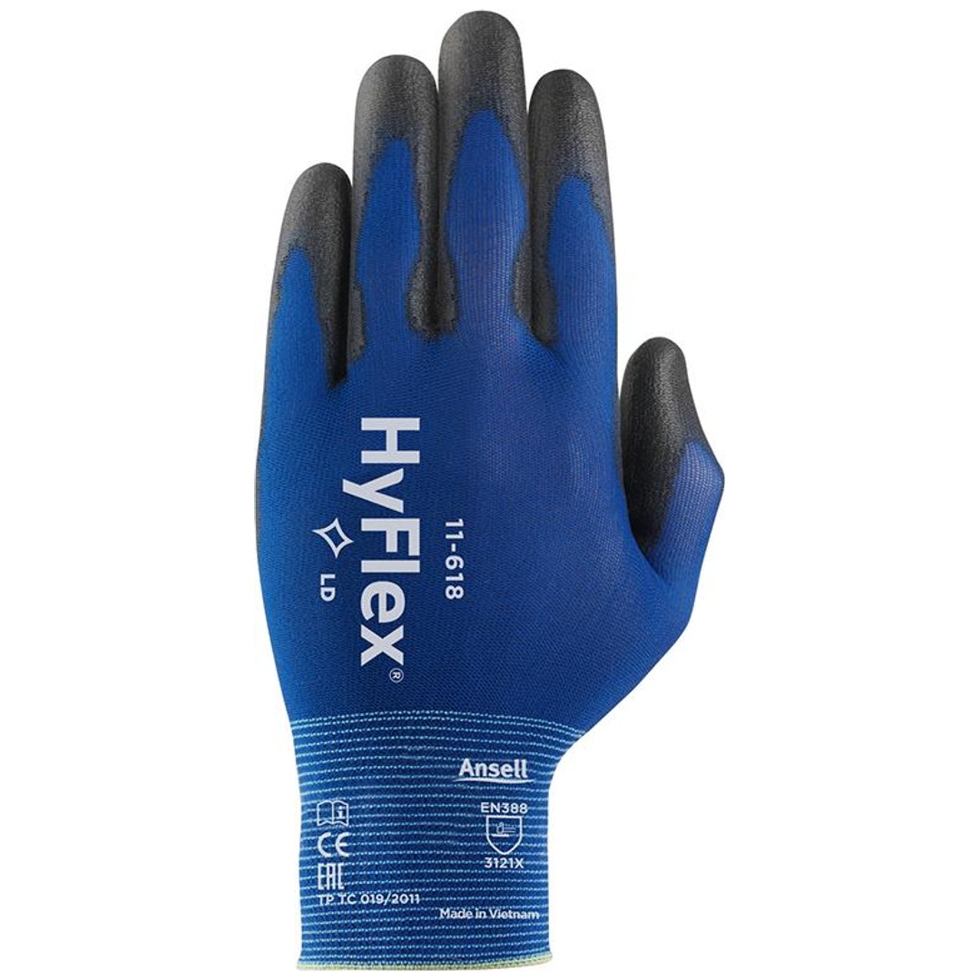 Ansell Montagehandschuh Hyflex 11-618, Gr. 7 schwarz-blau