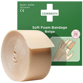 CEDERROTH Schaumbandage 6 cm x 4,5 m, beige