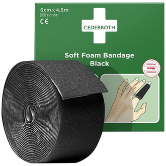 CEDERROTH Schaumbandage 6 cm x 4,5 m, schwarz