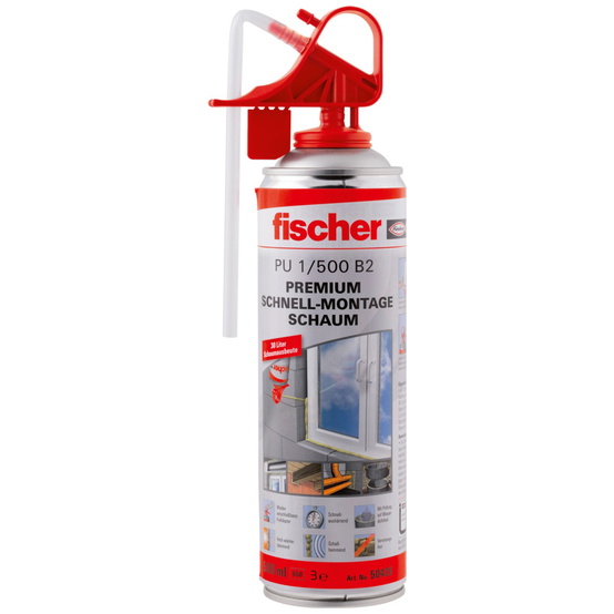 Fischer 1K-Schnell-Montageschaum PU 1/500 ml B2 beige - 1