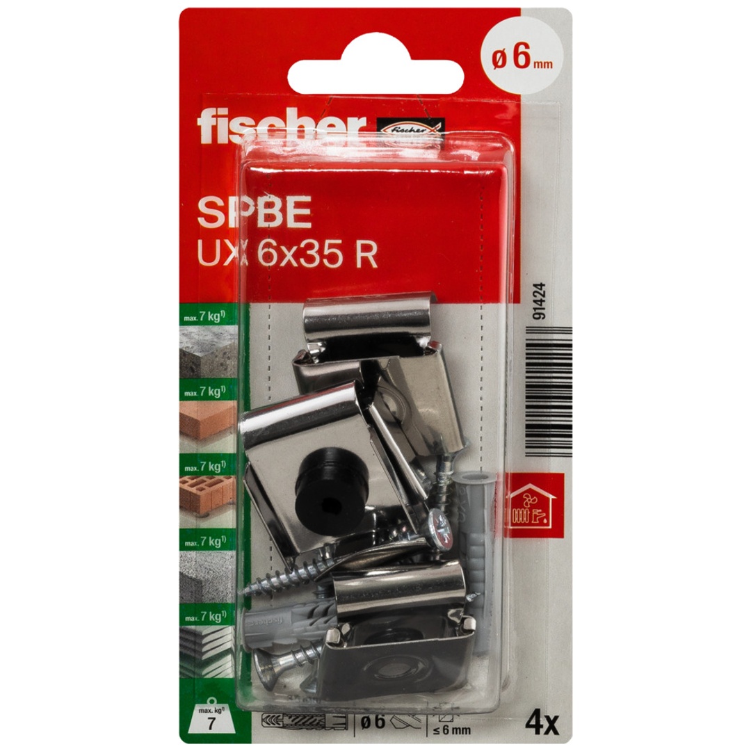 Fischer Spiegelbefestigung SPBE K inkl. UX 6x35 R + Schrauben
