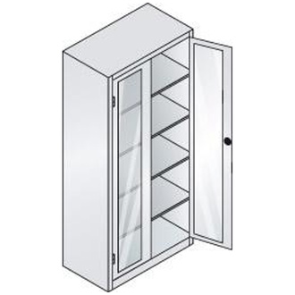 C+P Möbelsysteme Schrank mit Sichtfenster 8921-055 / 7035 / 3003