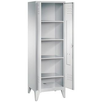 C+P Möbelsysteme Wäscheschrank Classic B610xT500xH1850 mm RAL 7035, 1 Abteile mit 150 mm hohen Füßen