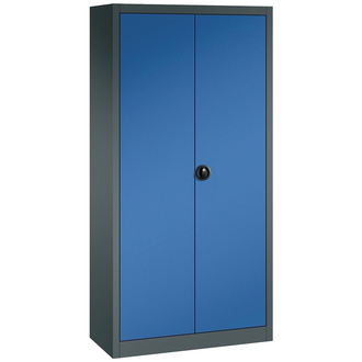 C+P Möbelsysteme Flügeltürenschrank FORUM 4 Böden, 70kg Traglast H1950xB930xT400mm RAL 7016/5010