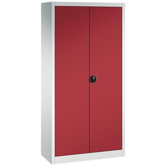 C+P Möbelsysteme Flügeltürenschrank FORUM 4 Böden, 70kg Traglast H1950xB930xT400mm RAL 7035/3003