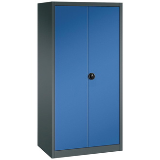 C+P Möbelsysteme Flügeltürenschrank FORUM 4 Böden, 70kg Traglast H1950xB930xT600mm RAL 7016/5010