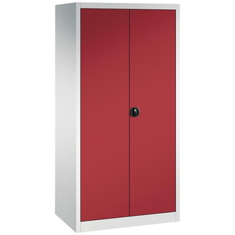 C+P Möbelsysteme Flügeltürenschrank FORUM 4 Böden, 70kg Traglast H1950xB930xT600mm RAL 7035/3003