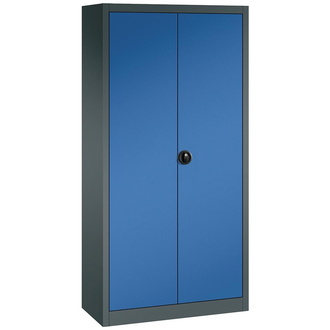 C+P Möbelsysteme Flügeltürenschrank FORUM 4 Böden, 110kgTraglast H1950xB930xT400mm RAL 7016/5010