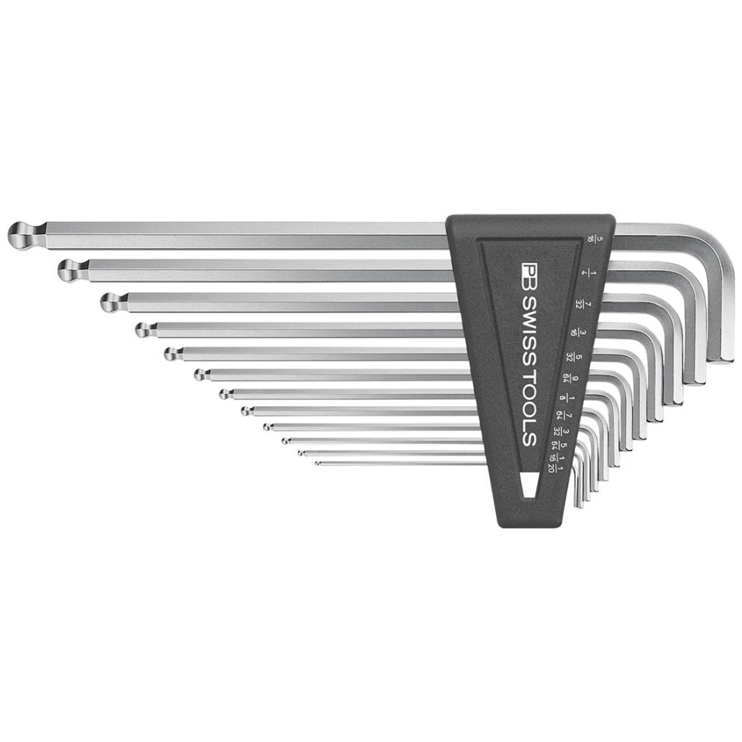 Swiss Tools Winkelschraubendreher- Satz im Kunststoffhalter 12-teilig 1/20-5/16 Kugelkopf