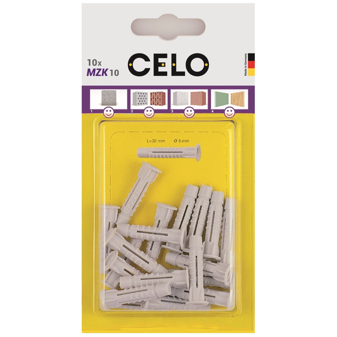 Celo Mehrzweckdübel Blister Mit Kragen Mzk 10-60 (Vpe 10)