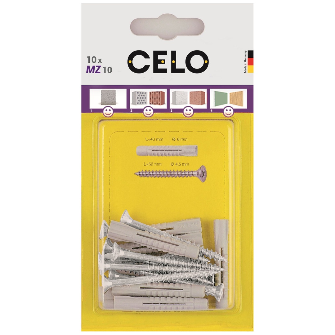 CELO Mehrzweckdübel Blister mit Schraube MZ 6-40 SKS (VPE 10)