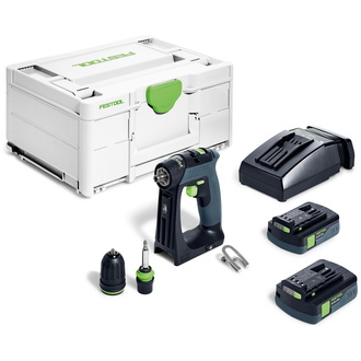 Festool Akku-Bohrschrauber CXS 18 C 3,0-Plus, incl. 2 x Akku, Schnellladegerät, Zubehör