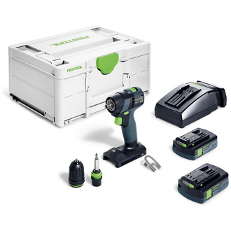 Festool Akku-Bohrschrauber TXS 18 C 3,0-Plus, incl. 2 x Akku, Schnellladegerät, Zubehör