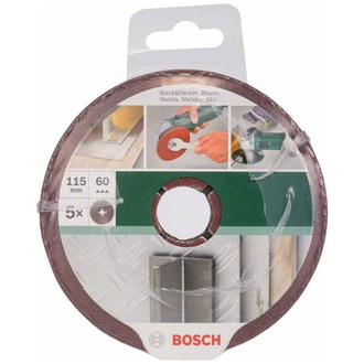 Bosch Fiberschleifscheiben-Set DIY für Winkelschleifer, 5-tlg., 115 mm, 60