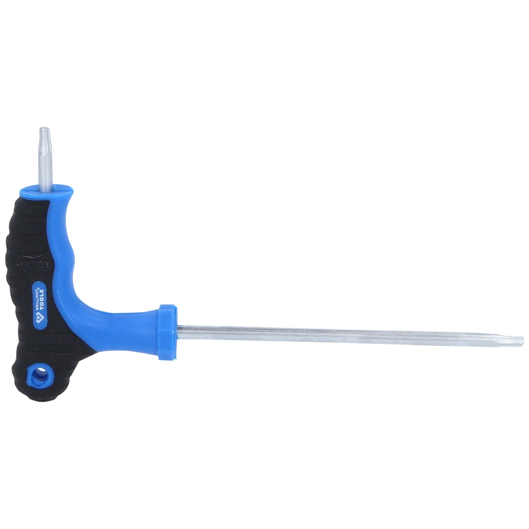 Brilliant Tools T-Griff-TX mit Stirnlochbohrung-Winkelstiftschlüssel T15 x 100 mm