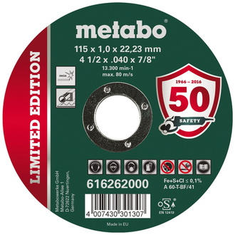 Metabo Limited Edition 115 x 1,0 x 22,23 mm, Inox, Trennscheibe, gerade Ausführung