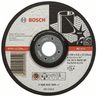 Bosch Schruppscheibe gekröpft Expert for Inox AS 30 S INOX BF, 150 mm, 22,23 mm, 6 mm