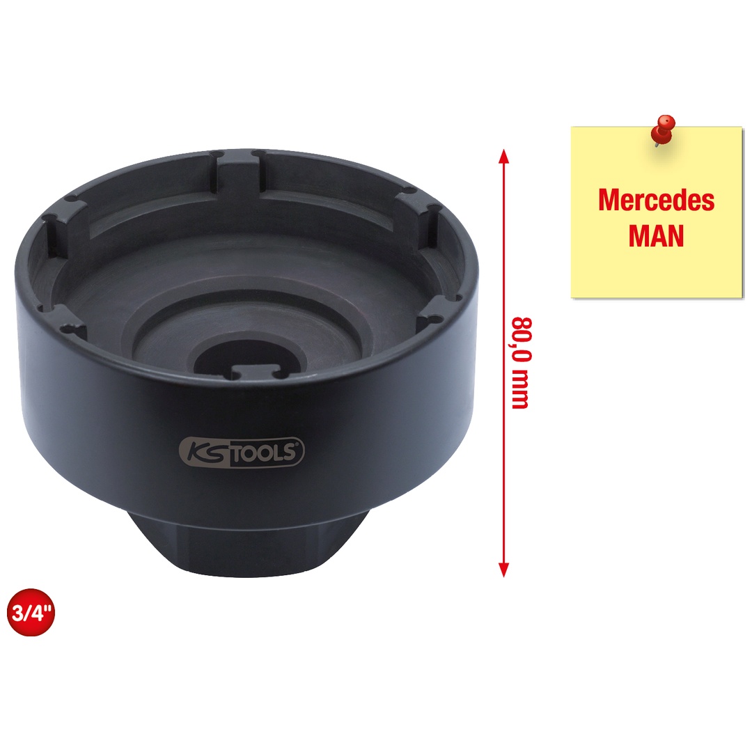 KS Tools 3/4 Nutmuttern-Schlüssel mit 6 Zapfen für Mercedes und MAN
