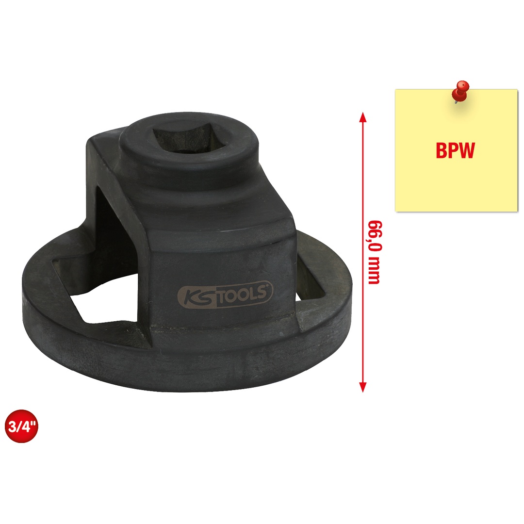 KS Tools 3/4 Achsmuttern-Schlüssel für BPW, 65 mm