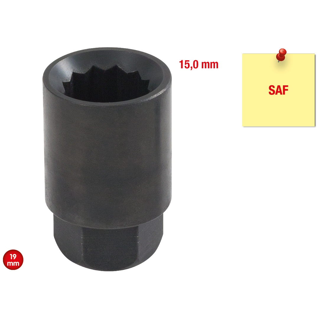 KS Tools 12-kant Bremsscheiben-Stecknuss für SAF, 15 mm