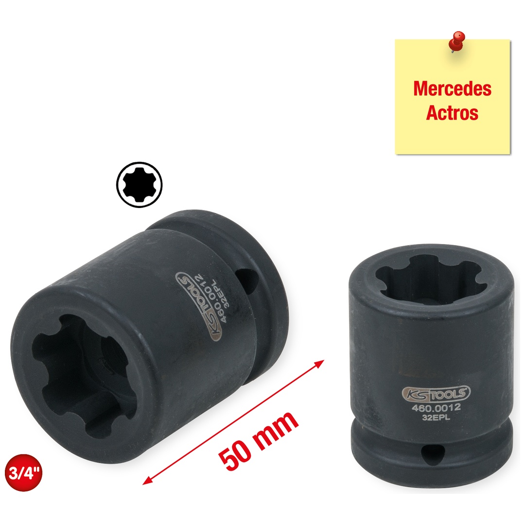 KS Tools TX-E-Plus Stecknuss für Mercedes, 32 EPL, 50 mm lang