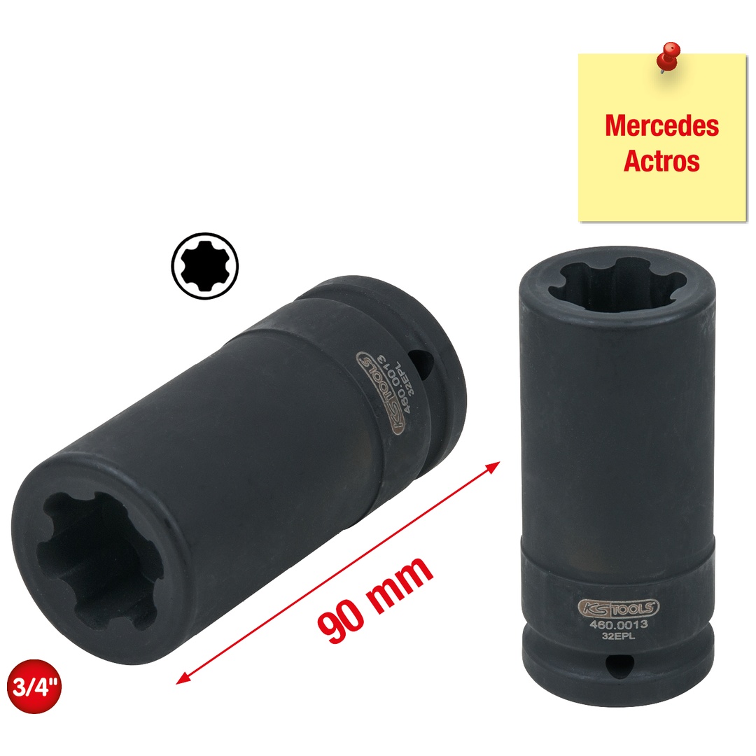 KS Tools TX-E-Plus Stecknuss für Mercedes, 32 EPL, 90 mm lang