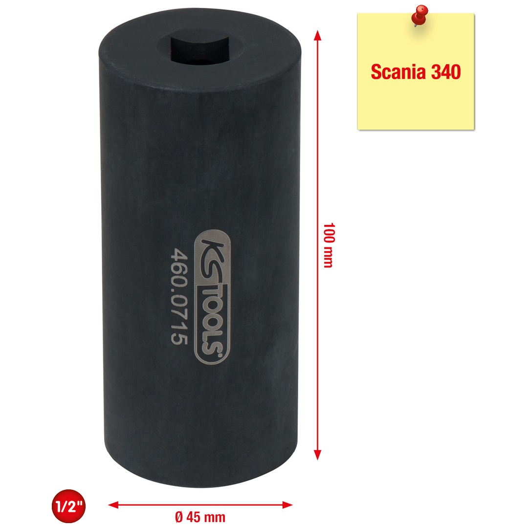 KS Tools 1/2 Einspritzdüsen-Stecknuss für Scania, 38 mm