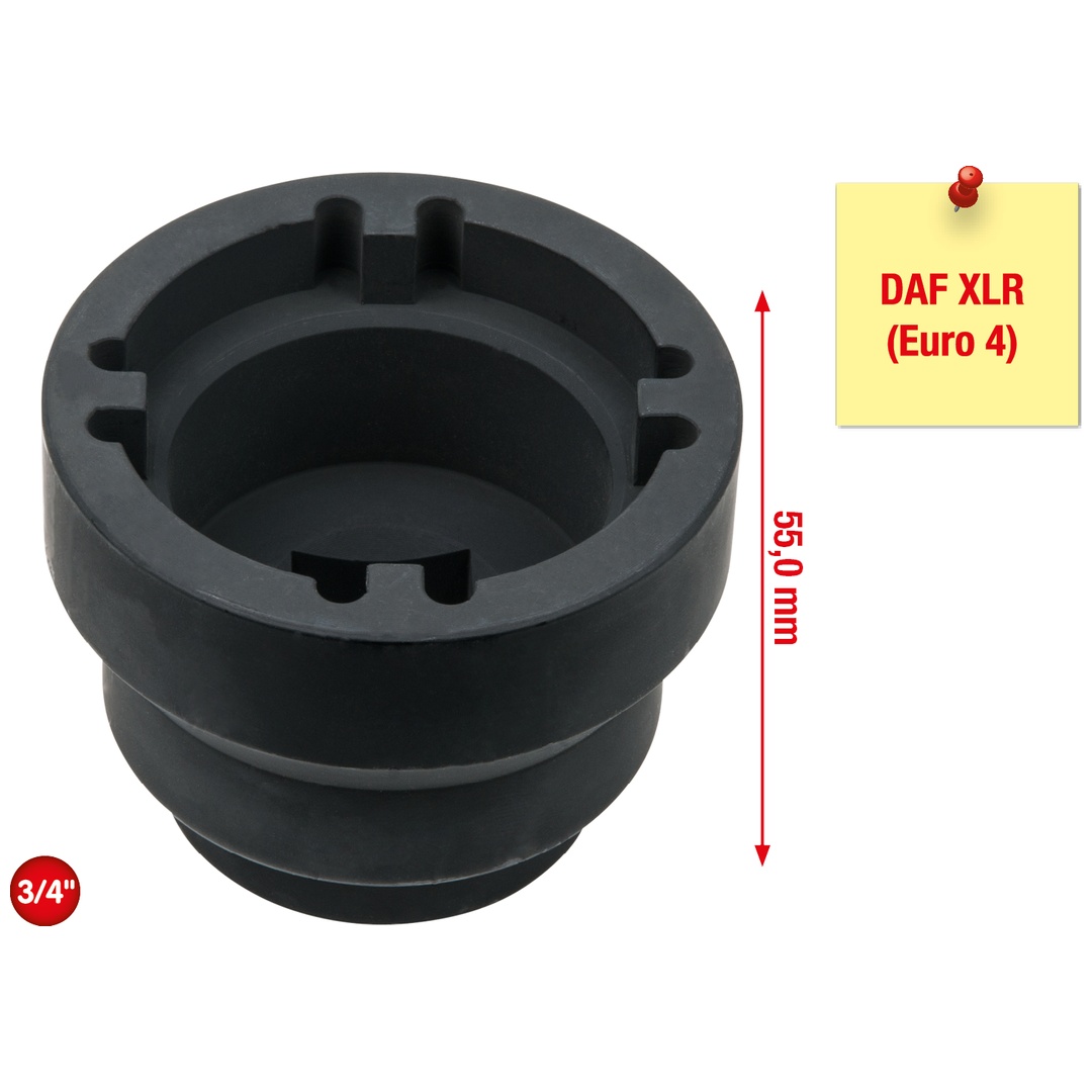 KS Tools 3/4 Nutmuttern-Schlüssel mit 4 Zapfen für DAF, Innenzapfen Ø 50 mm