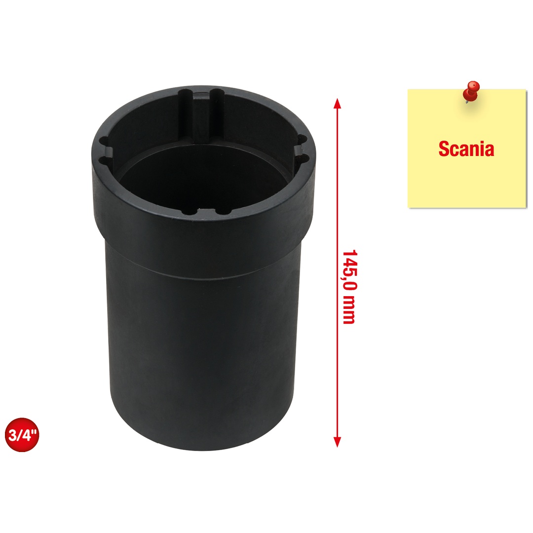 KS Tools 3/4 Nutmuttern-Schlüssel mit 4 Zapfen für Scania, Innenzapfen Ø 70 mm