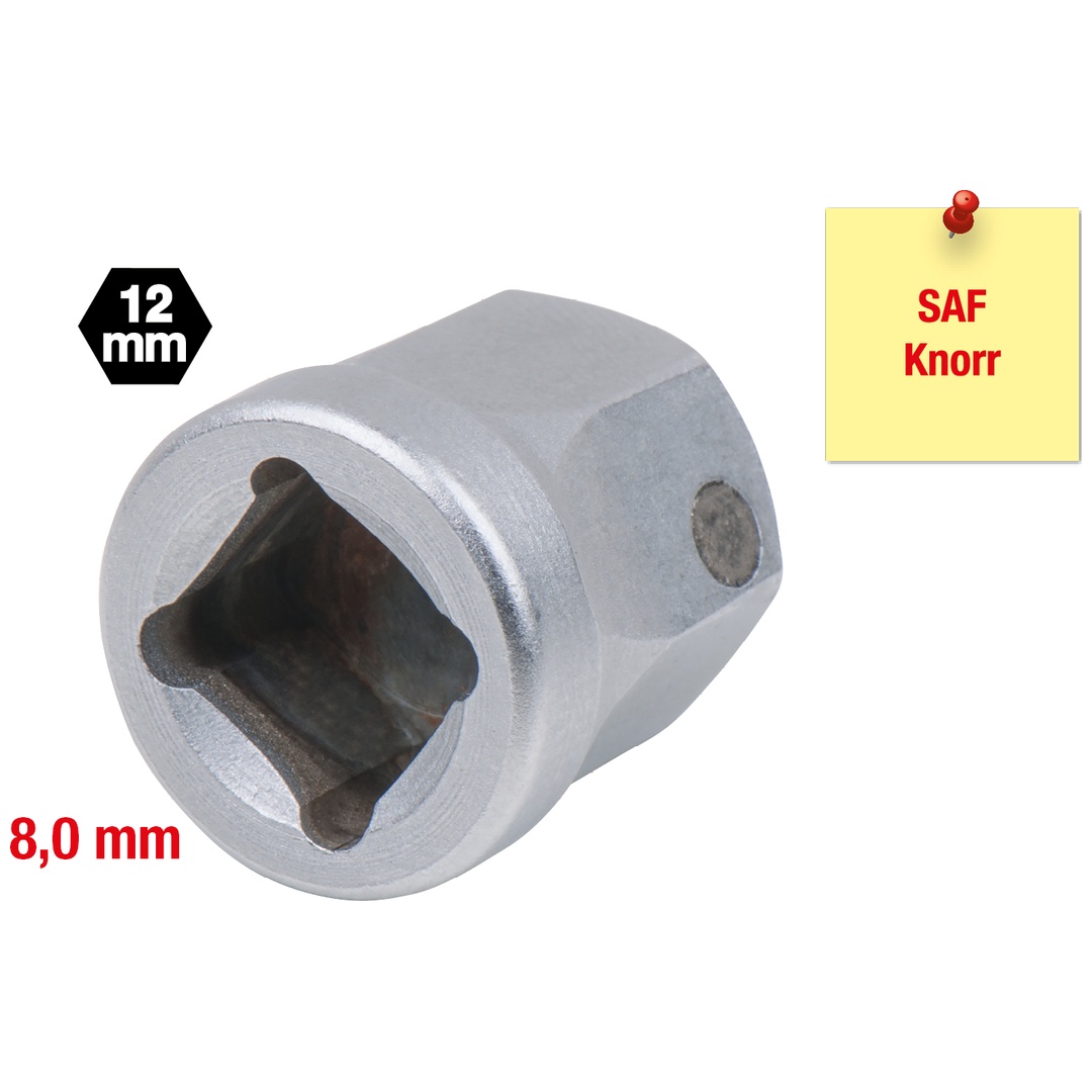 KS Tools Spezialeinsatz 4-kant mit Magnet, 8,0 mm, für SAF und Knorr Sättel