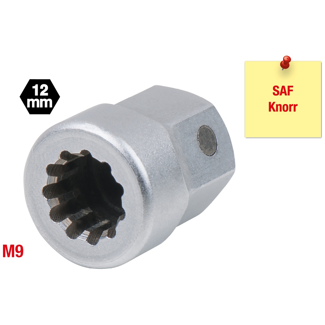 KS Tools Spezialeinsatz Vielzahn M9 mit Magnet, für SAF und Knorr Sättel
