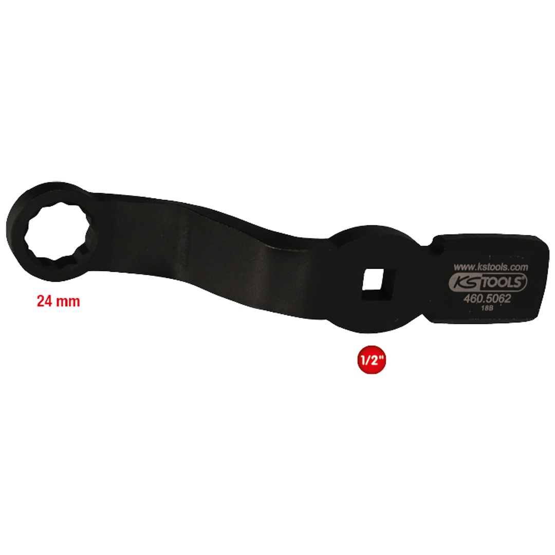 KS Tools 1/2 Schlag-Zwölfkant-Schlüssel mit 2 Schlagflächen, 24 mm